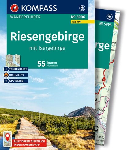 KOMPASS Wanderführer Riesengebirge mit Isergebirge, 55 Touren mit Extra-Tourenkarte, Michael Will - Paperback - 9783991543046