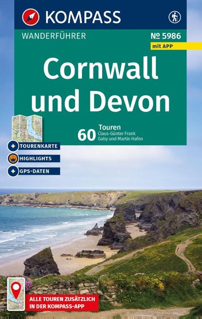 KOMPASS Wanderführer Cornwall und Devon, 60 Touren mit Extra-Tourenkarte, Claus-Günther Frank ; Gaby Hafen ; Martin Hafen - Paperback - 9783991543244