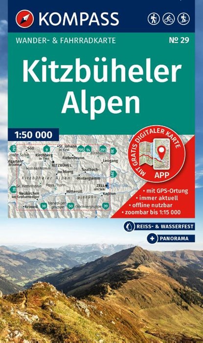 KOMPASS Wanderkarte 29 Kitzbüheler Alpen 1:50.000, niet bekend - Gebonden - 9783991543688
