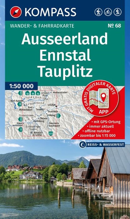KOMPASS Wanderkarte 68 Ausseerland, Ennstal, Tauplitz 1:50.000, niet bekend - Gebonden - 9783991544098