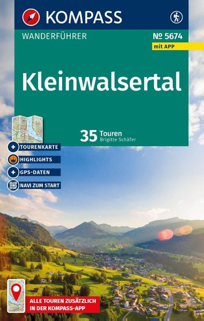 KOMPASS Wanderführer Kleinwalsertal, 35 Touren mit Extra-Tourenkarte, Brigitte Schäfer - Paperback - 9783991544258