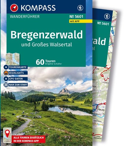 KOMPASS Wanderführer Bregenzerwald und Großes Walsertal, 60 Touren mit Extra-Tourenkarte, Brigitte Schäfer - Paperback - 9783991544463