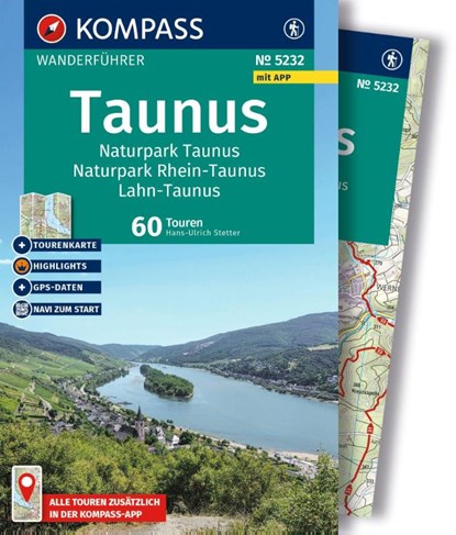 KOMPASS Wanderführer Taunus, Naturpark Taunus, Naturpark Rhein-Taunus, Lahn-Taunus, 60 Touren mit Extra-Tourenkarte, Hans-Ulrich Stetter - Paperback - 9783991544944