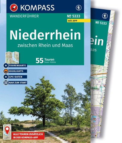 KOMPASS Wanderführer Niederrhein, zwischen Rhein und Maas, 55 Touren mit Extra-Tourenkarte, Sven Hähle - Paperback - 9783991544999