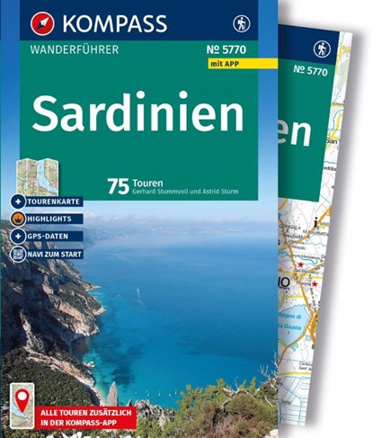 KOMPASS Wanderführer Sardinien, 75 Touren mit Extra-Tourenkarte, Gerhard Stummvoll ; Astrid Sturm - Paperback - 9783991545125