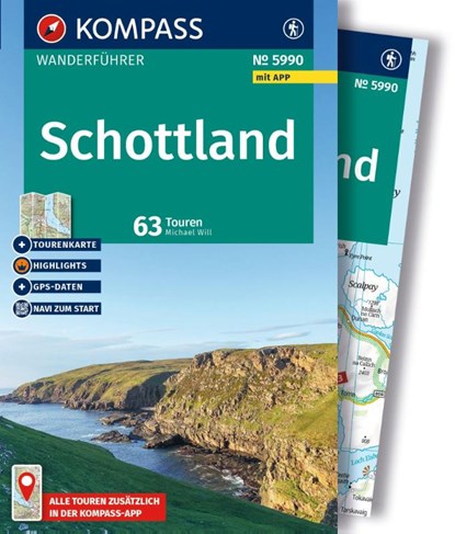 KOMPASS Wanderführer Schottland, 63 Touren mit Extra-Tourenkarte, Michael Will - Paperback - 9783991545132