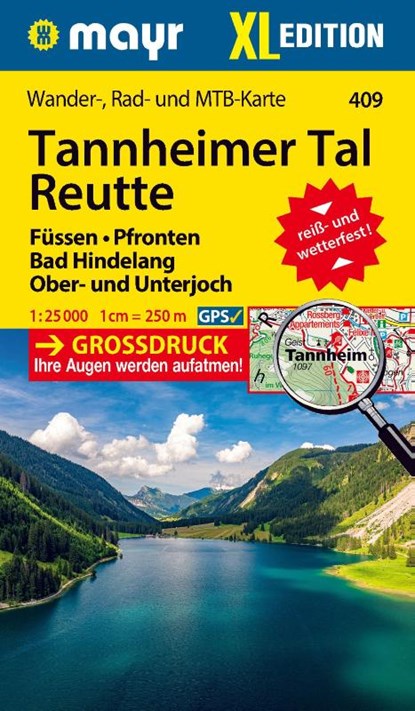 Mayr Wanderkarte Tannheimer Tal, Reutte, Füssen, Pfronten, Bad Hindelang, Ober- und Unterjoch, XL 1:25.000, niet bekend - Gebonden - 9783991545712