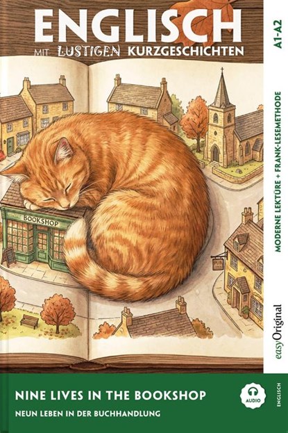 Englisch lernen mit lustigen Kurzgeschichten (A1-A2) - Nine Lives in the Bookshop (+ Audio-Online), Emily Carroway - Paperback - 9783991970125