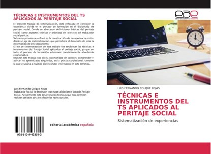 Tecnicas E Instrumentos del Ts Aplicados Al Peritaje Social, Luis Fernando Colque Rojas - Paperback - 9786139433513