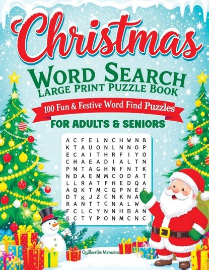 Christmas Word Search Large Print Puzzle Book for Adults & Seniors, Quillscribe Memoirs - Paperback - 9788368294750