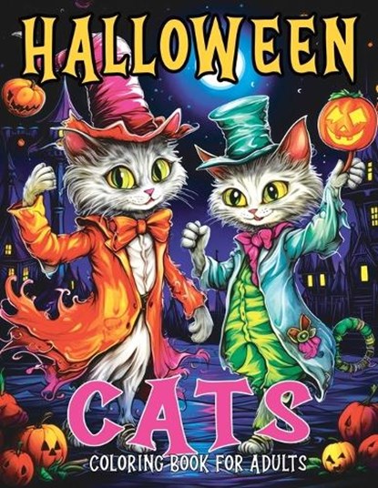 Halloween Cats: Coloring Book for Adults with Fall and Spooky Cat Coloring Pages Designed for Stress Relief and Relaxation, Tone Temptress - Paperback - 9788396864697