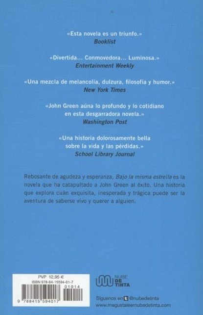 Bajo la misma estrella, John Green - Paperback - 9788415594017