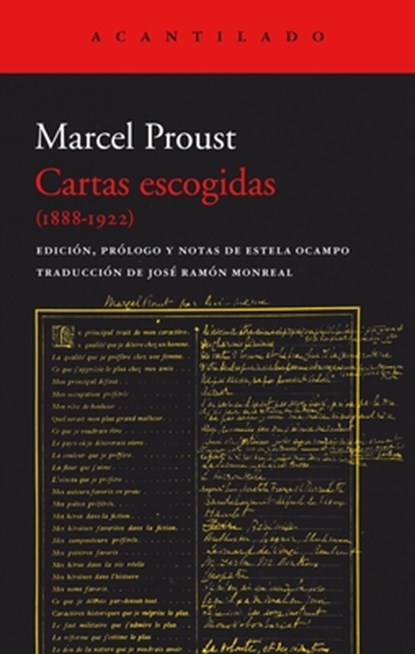 Cartas Escogidas (1888-1922), Marcel Proust - Paperback - 9788419036100