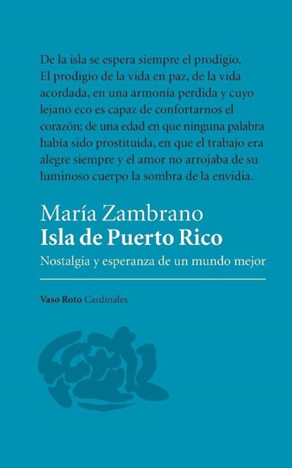 Isla de Puerto Rico, Maria Zambrano - Paperback - 9788494740145