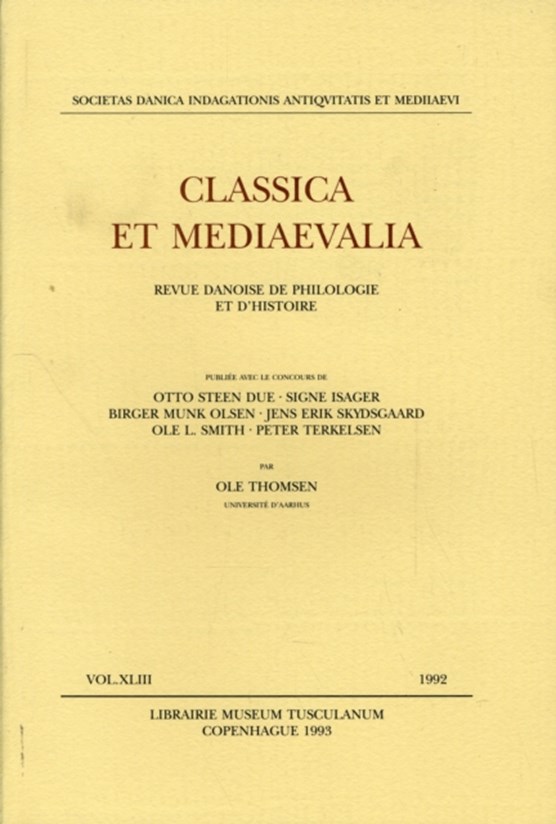 Classica et Mediaevalia vol. 43