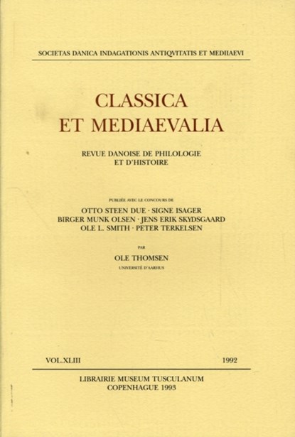 Classica et Mediaevalia vol. 43, niet bekend - Paperback - 9788772892368