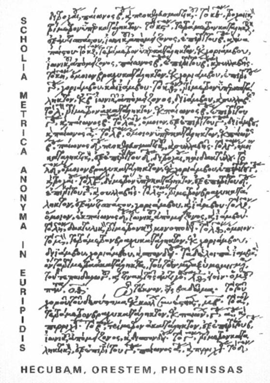 Scholia metrica anonyma in Euripidis Hecubam, Orestem, Phoenissas