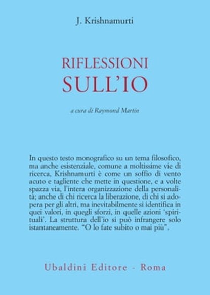 Riflessioni sull'Io, Jiddu Krishnamurti - Ebook - 9788834025918