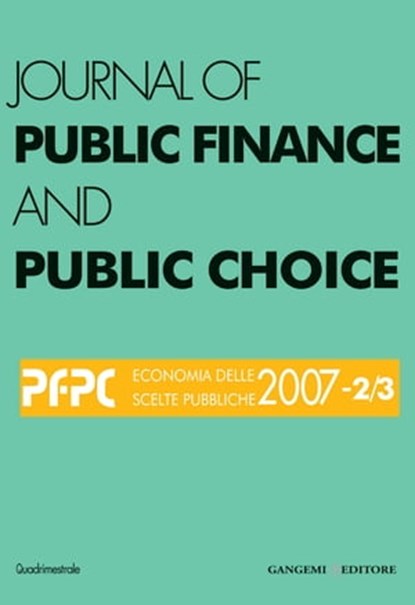 Journal of public Finance and Public Choice n. 2-3/2007, AA. VV. - Ebook - 9788849208320