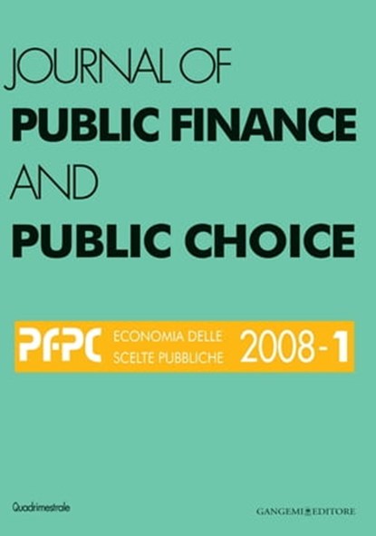 Journal of public Finance and Public Choice n.1/2008, AA. VV. - Ebook - 9788849210040