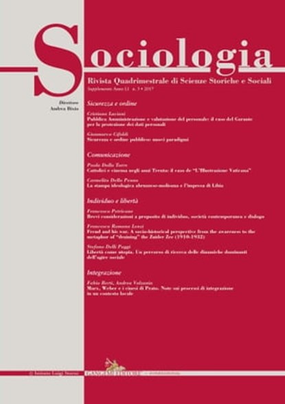 Sociologia n.3/2017 Supplemento, Fabio Berti ; Gianmarco Cifaldi ; Paola Dalla Torre ; Carmelita Della Penna ; Stefano Delli Poggi ; Francesca Romana Lenzi ; Cristiana Luciani ; Francesco Petricone ; Andrea Valzania - Ebook - 9788849249163