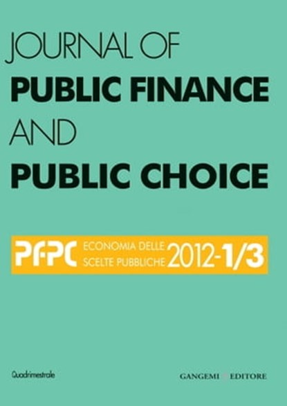 Journal of Public Finance and Public Choice n. 1-3/2012, AA. VV. - Ebook - 9788849298987
