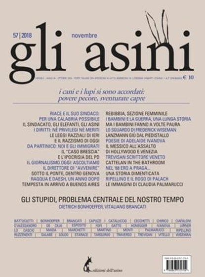 "Gli asini" n.57 ottobre 2018, Goffredo Fofi - Ebook - 9788863572711