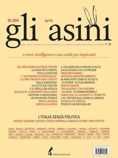 "Gli asini" n. 62, aprile 2019, Goffredo Fofi - Ebook - 9788863572834