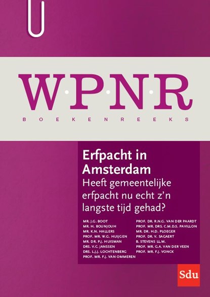 Erfpacht in Amsterdam, L.C.A. Verstappen ; F.J. Vonck - Paperback - 9789012407991