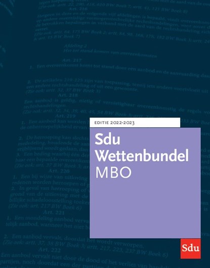 Sdu Wettenbundel MBO 2022-2023, niet bekend - Paperback - 9789012408110