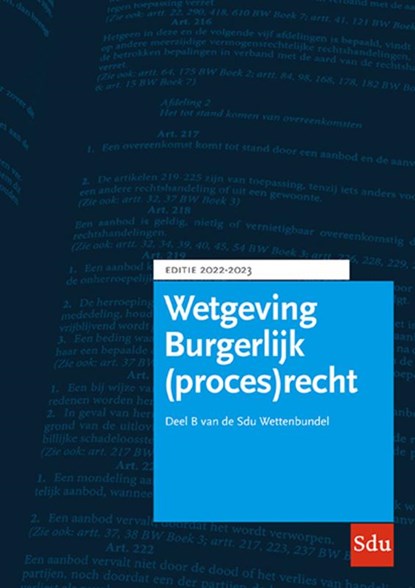 Sdu Wettenbundel Burgerlijk (proces)recht 2022-2023, B.A. Schuijling - Paperback - 9789012408189
