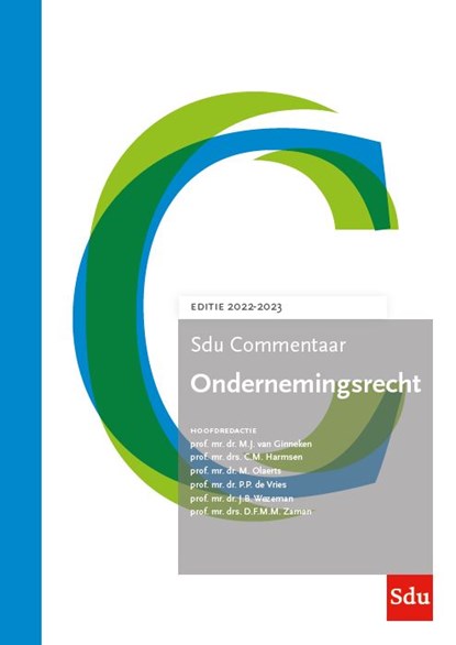 Sdu Commentaar Ondernemingsrecht 2022-2023, M.J. van Ginneken ; C.M. Harmsen ; M. Olaerts ; P.P. de Vries ; J.B. Wezeman ; D.F.M.M. Zaman - Gebonden - 9789012408912