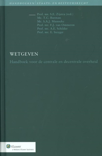 Wetgeven, S.E. Zijlstra - Gebonden - 9789013092066