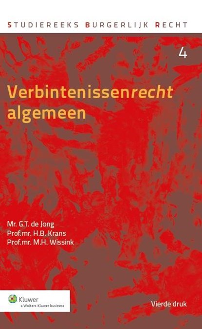 Verbintenissenrecht algemeen, G.T. de Jong ; H.B. Krans ; M.H. Wissink - Gebonden - 9789013122640