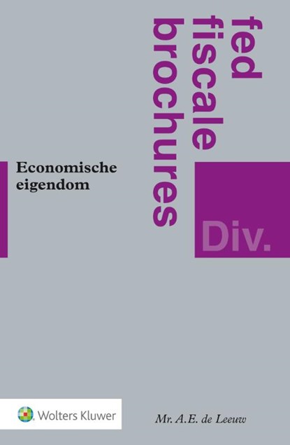 Economische eigendom, A.E. de Leeuw - Paperback - 9789013148015