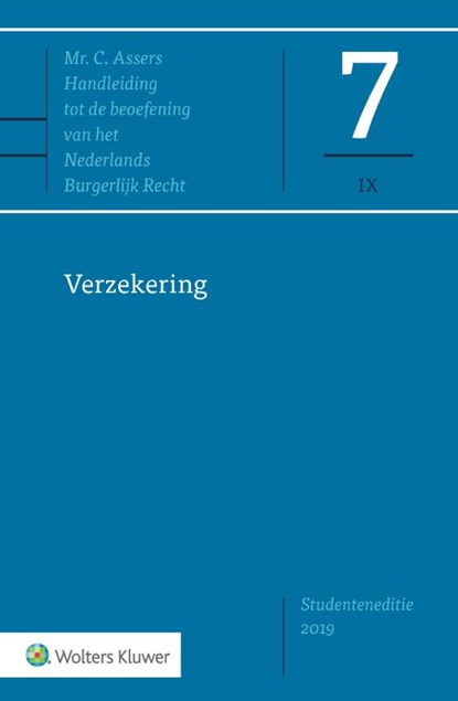 Verzekering 2019, Prof. Mr. N. van Tiggele-van der Velde ; Prof. Mr. J.H. Wansink - Paperback - 9789013154771