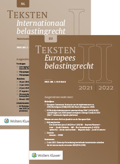 Teksten Internationaal & Europees belastingrecht 2021/2022, C. van Raad - Paperback - 9789013164770