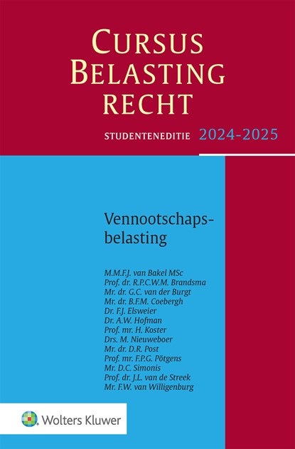 Cursus belastingrecht 2024-2025, niet bekend - Paperback - 9789013175677