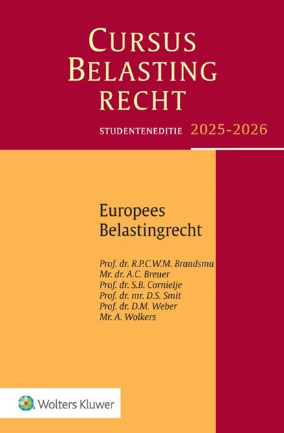 Cursus Belastingrecht Europees belastingrecht 2025-2026, niet bekend - Paperback - 9789013178104