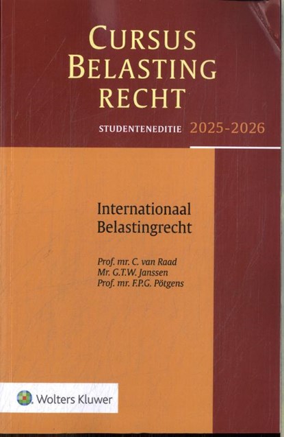 Cursus Belastingrecht Internationaal Belastingrecht 2025-2026, niet bekend - Paperback - 9789013181265
