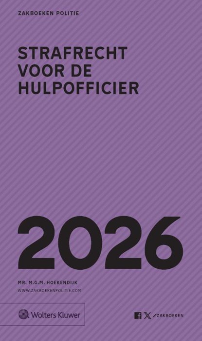 Zakboek Strafrecht voor de Hulpofficier 2026, niet bekend - Paperback - 9789013181678