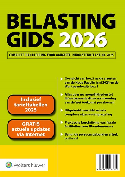 Belastinggids 2026, niet bekend - Paperback - 9789013183962