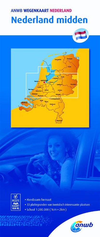 Nederland midden 1:200000, ANWB - Gebonden - 9789018042011