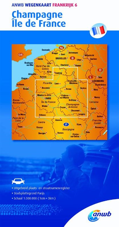 Wegenkaart 6. Champagne,Île de France, ANWB - Losbladig - 9789018042592