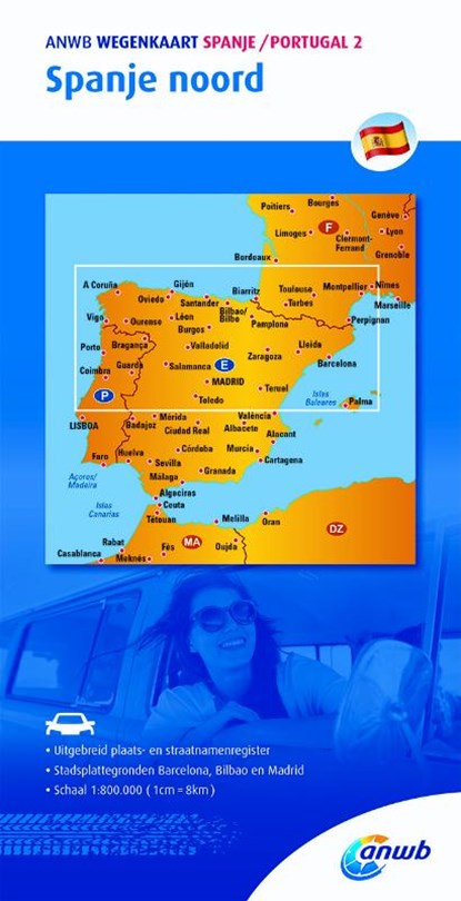 ANWB wegenkaart Spanje Portugal 2. Spanje noord, ANWB - Gebonden - 9789018042929