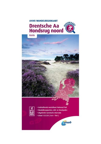 Wandelregiokaart Drentsche Aa, Hondsrug noord 1:33.333, ANWB - Gebonden - 9789018046408