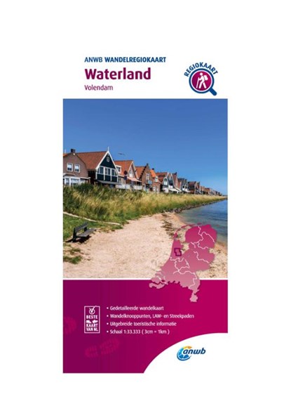Wandelregiokaart Waterland 1:33.333, ANWB - Overig - 9789018046545