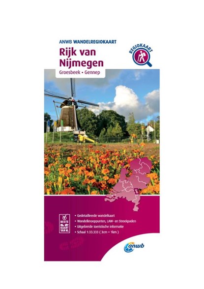 Wandelregiokaart Rijk van Nijmegen 1:33.333, ANWB - Gebonden - 9789018046712