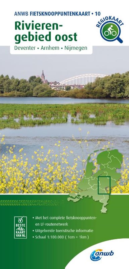 Fietsknooppuntenkaart Rivierengebied oost 1:100.000, ANWB - Gebonden - 9789018046835