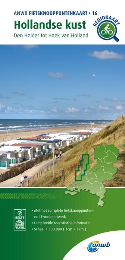 Fietsknooppuntenkaart Hollandse kust 1:100.000, ANWB - Gebonden - 9789018046897